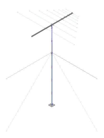 Broadband VHF log periodic antenna, aluminium, 30-90MHz, 200W, N-type female, 7dBi – 3.65m