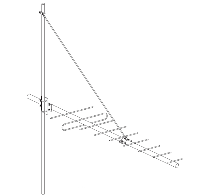 Single heavy-duty tension strut kit sutis Y100 series Yagi – incl strut mounting and strut boom clamp