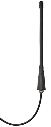 Black ground independent rubber antenna (470 – 490 MHz) – 5m cable FME connector