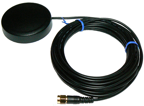 Low profile L1 GPS, GLONASS, 4G LTE, 4G & 3G ‘hockey puck’ antenna, 5m H100 cable, SMA male, 10W, 1 dBi – 64.7mm