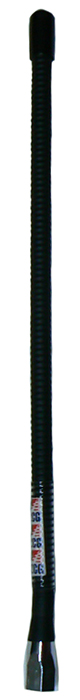 Black flexible helical VHF whip, 70-85MHz, 5/16″ thread, 2.1dBi – 350mm