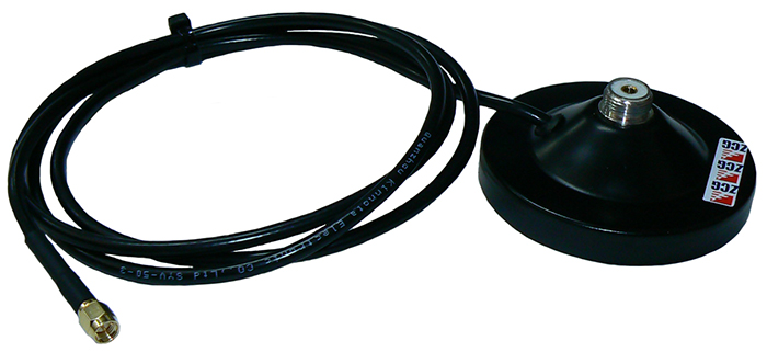 Magnetic mount base with UHF termaination – 90mm diameter, 1.5m cable with SMA male termination