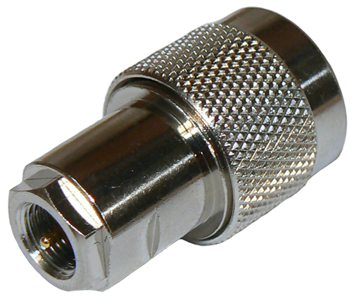 FME male to to N-type male straight inter-series adaptor, DC-2 GHz, 50 ohms – nickel plated