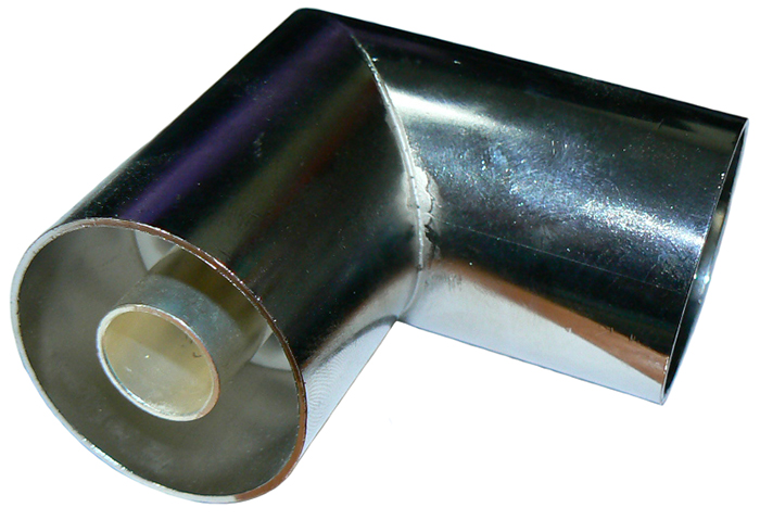 1-5/8″ rigid line to 1-5/8″ rigid line non-flange elbow adaptor – nickel plated