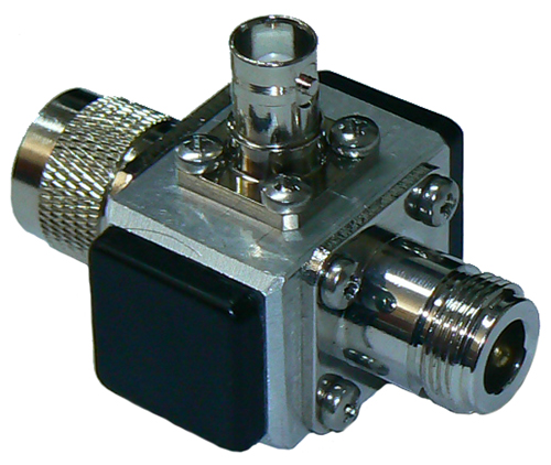 Power coupler with 40dB isolation, N-type male input and N-type female output, BNC female test port.